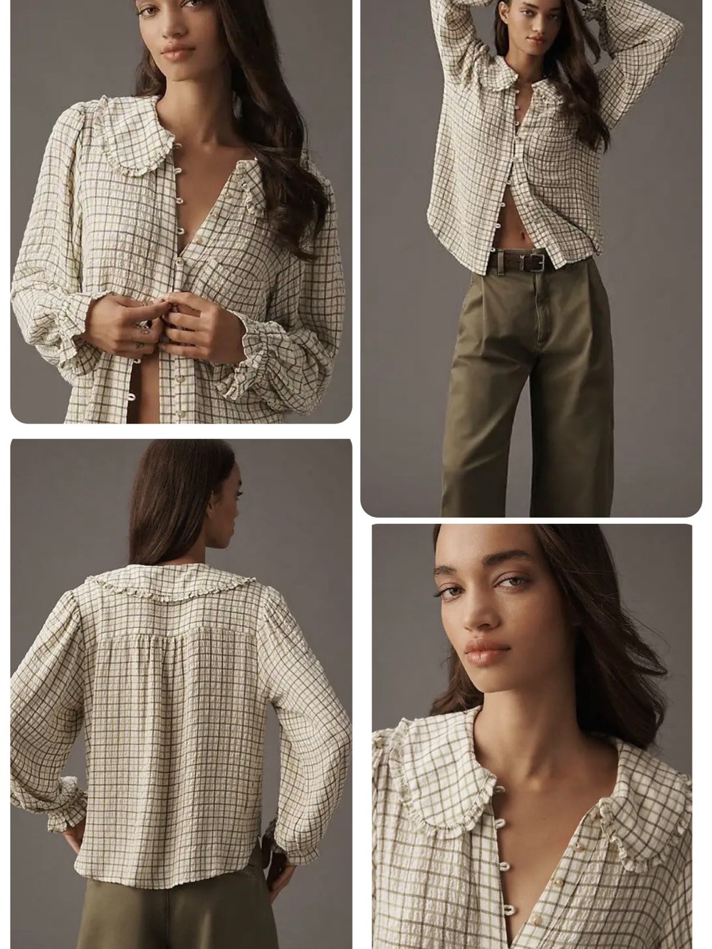 NWT size XXS Anthropologie Pilcro Keira  Ruffled-Collar Button Down Shirt